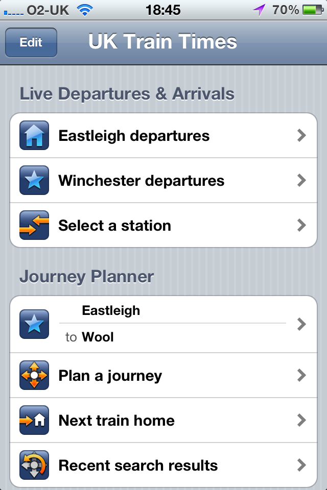 UK Train Times - Live Departures screen shot