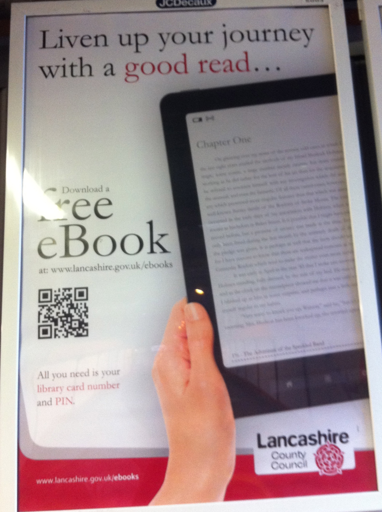 QR code advert for e-reader