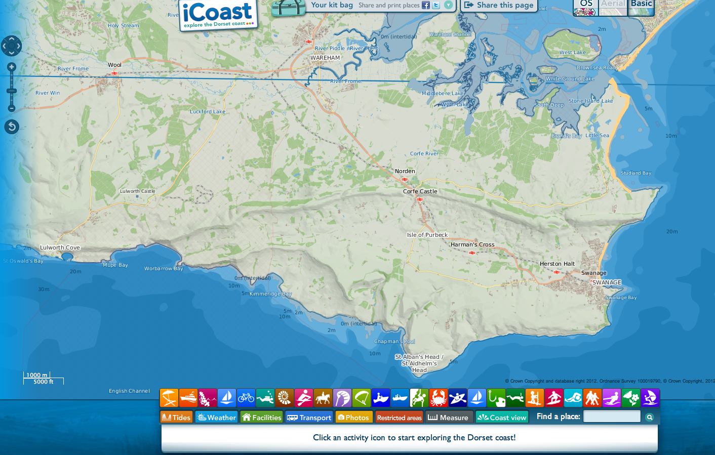 iCoast app based on Open Data from Ordnance Survey