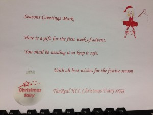 Personalised message from the Christmas Fairy
